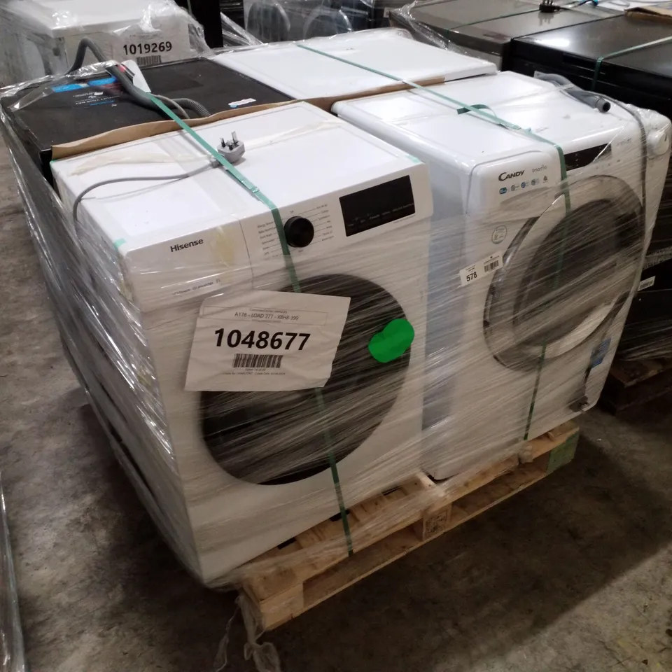 PALLET OF APPROXIMATELY 4 UNPROCESSED RAW RETURN WHITE GOODS TO INCLUDE;