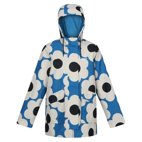 REGATTA WOMENS ORLA KIELY SWING WATERPROOF JACKET BLUE SIXTIE DAISY SIZE 18