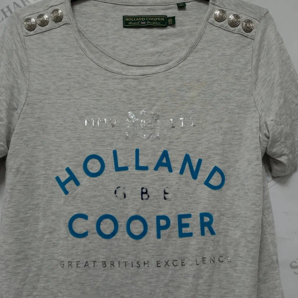HOLLAND COOPER BOTTON SHOULDER DRESS IN GREY - XS