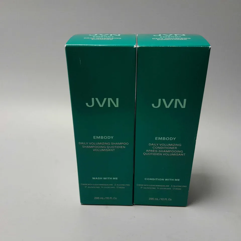 2 BOXED JVN EMBODY PRODUCTS TO INC;UDE DAILY VOLUMIZING SHAMPOO (295ml), DAILY VOLUMIZING CONDITIONER (295ml)