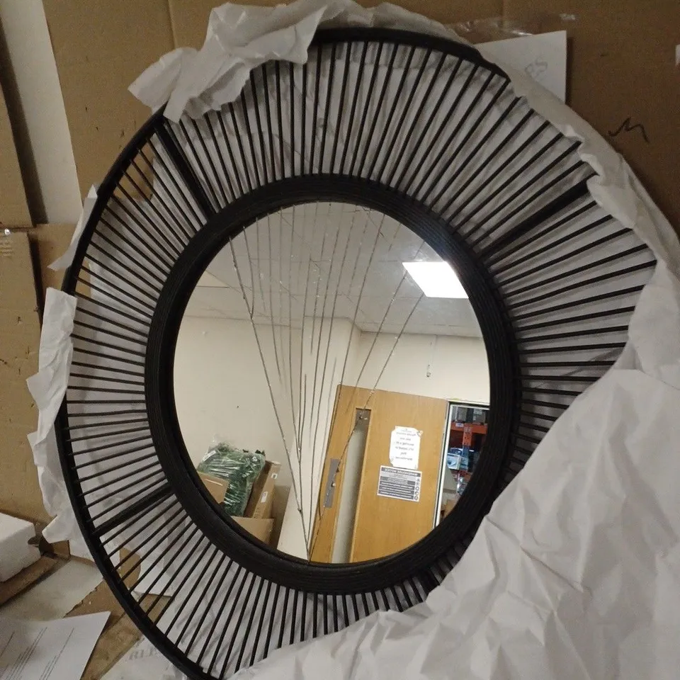 KELLY HOPPEN BAMBOO CIRCULAR MIRROR, BLACK [COLLECTION ONLY]