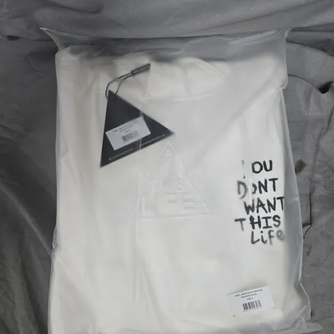 APPROXIMATELY 20 YOU DONT WANT THIS LIFE BRANDED HOODIES IN WHITE - S