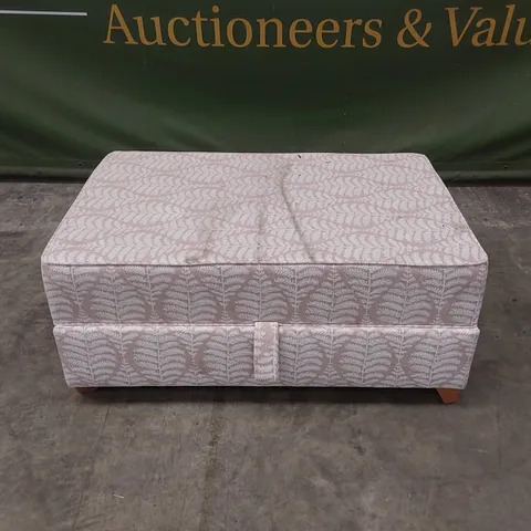 QUALITY DESIGNER FLORAL PATTERN OTTOMAN FOOTSTOOL - PINK/WHITE