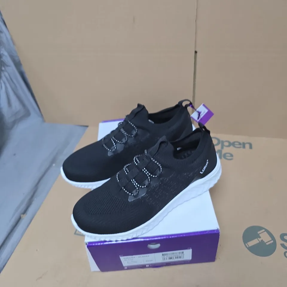 LOTUS ULS554 BLACK SNEAKERS, UK 6 (EU 39) – BOXED