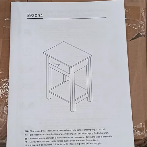 BOXED BEDSIDE TABLES (SET OF 2) - BLACK (1 BOX)