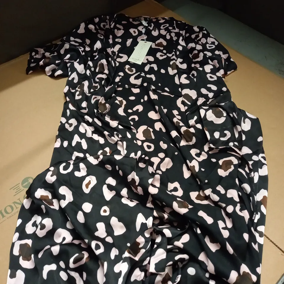 LIQOURISH WRAP FLORAL MIDI DRESS - SIZE 14
