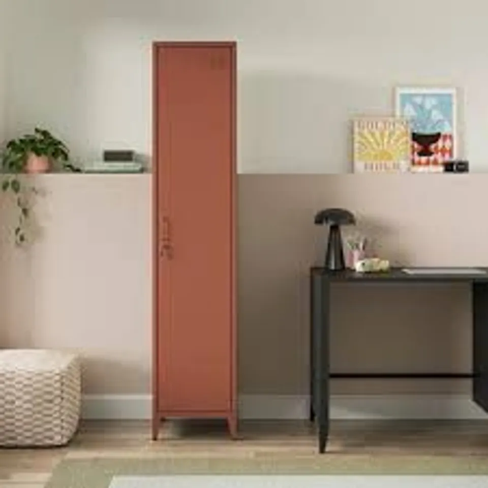BOXED HELGA LOCKABLE SINGLE STORAGE CABINET - TERRACOTTA (1 BOX)
