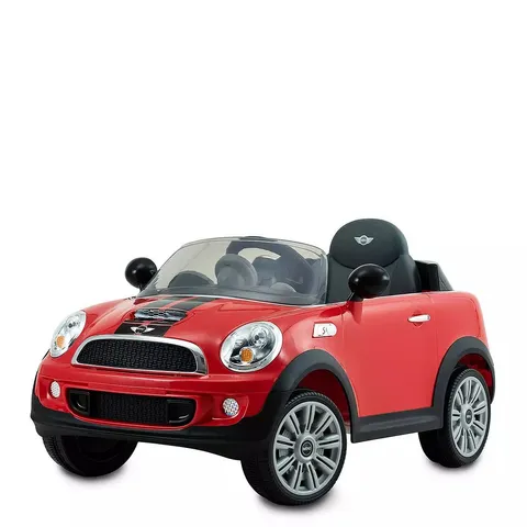 BOXED MINI COOPER S ROADSTER 6 VOLT CAR WITH REMOTE CONTROL - RED - COLLECTION ONLY