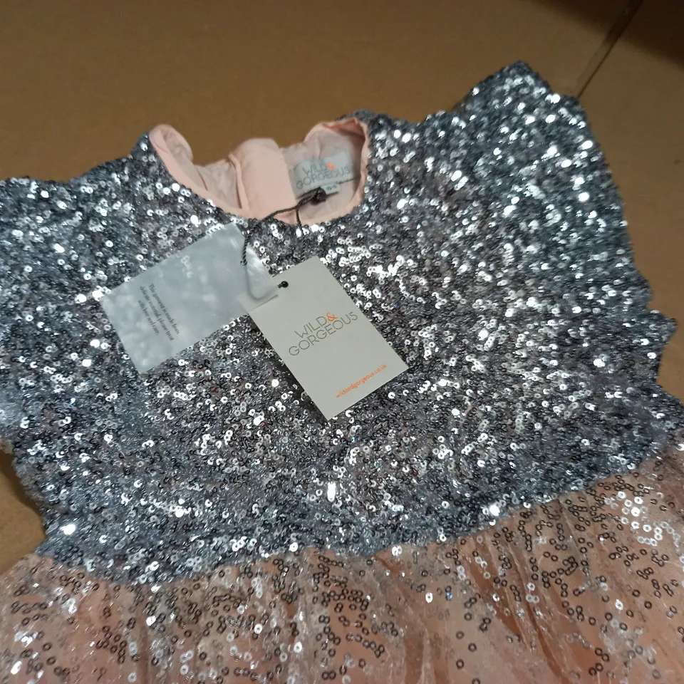 WILD & GORGEOUS MOON DRESS IN SHELL PINK - 10-11 YEARS