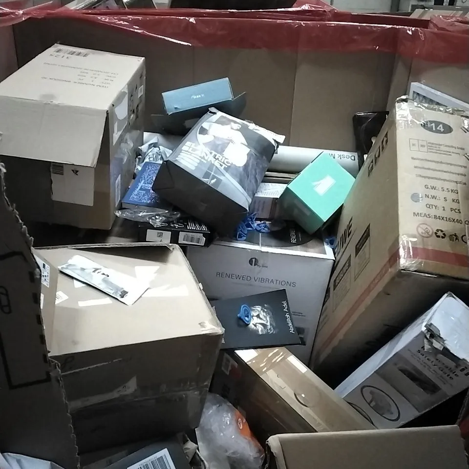 PALLET OF HOUSEHOLD ITEMS TO INCLUDE KEYBOARD, BRAKE HYDRAULIC HOSE,BABY ACTIVITY CENTER,COOKER HOOD AND OTHER ASSORTED ITEMS...