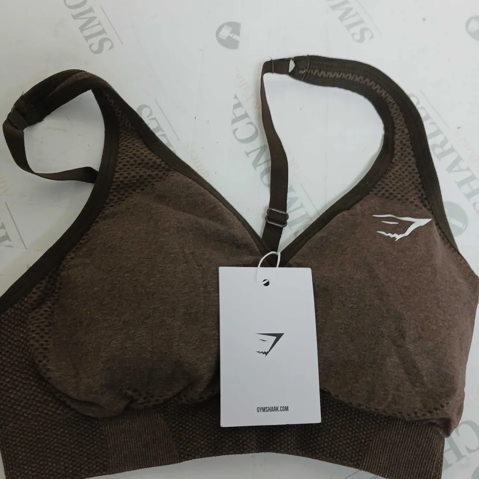 GYMSHARK SEAMLESS 2.0 V NECK SPORTS BRA - SIZE SMALL