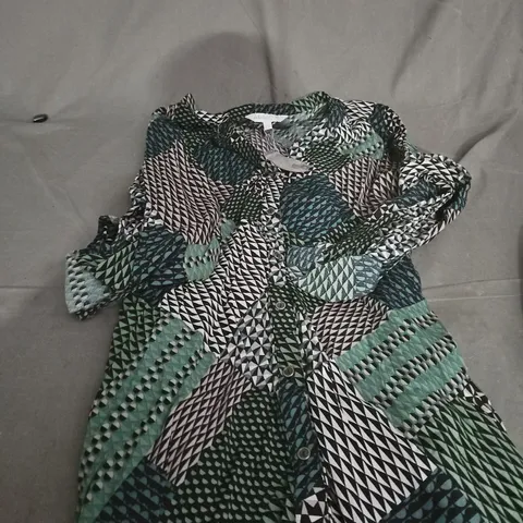 APRICOT GEO PATCHWORK TIE SHIRT DRESS – UK 14