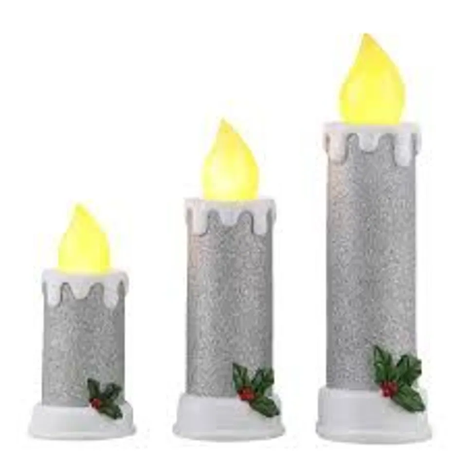 MR CHRISTMAS SET OF 3 NOSTALGIC RESIN CANDLES