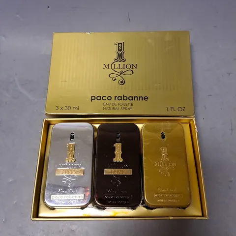 BOXED PACO RABANNE 1 MILLION EAU DE TOILETTE 3X30ML