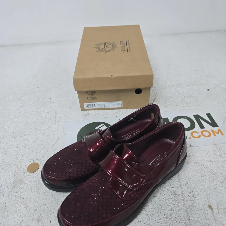 JO & JOE WOMEN'S BURGUNDY PATENT SHOES - DORA, UK SIZE 5