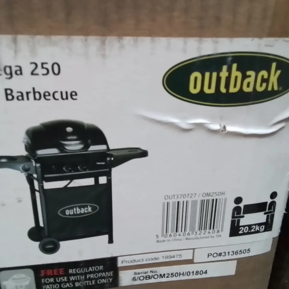 BOXED OUTBACK OMEGA 250 GAS BARBECUE