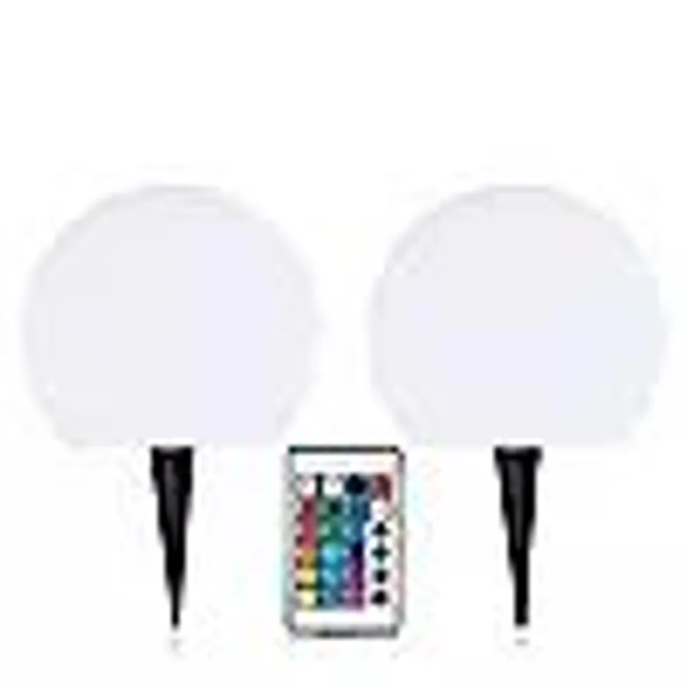 GARDEN REFLECTIONS SET OF 2 15CM COLOUR CHANGING SOLAR ORBS