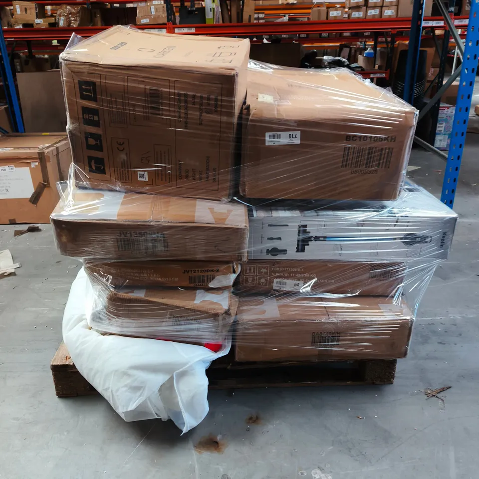 PALLET OF ASSORTED FURNITURE PARTS AND HOUSEHOLD ACCESSORISES 
