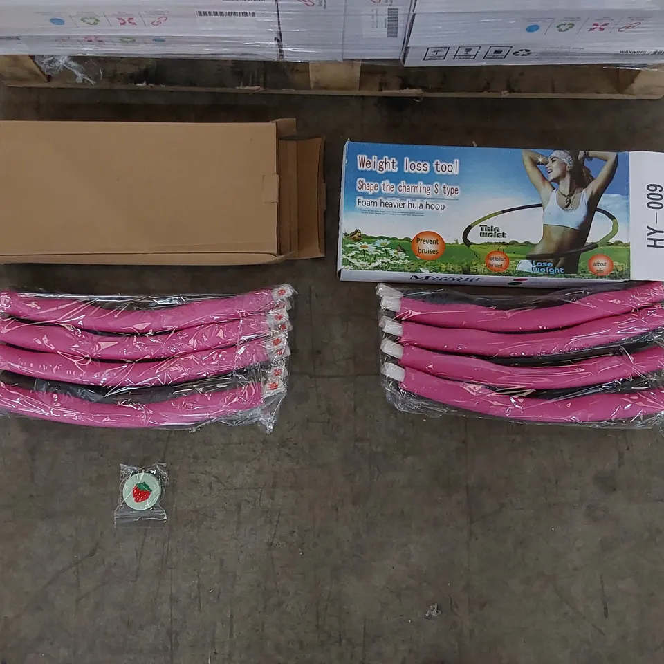 PALLET OF APPROXIMATELY 160X BRAND NEW WEIGHTED MASSAGE HULA HOOPS 