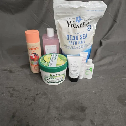 APPROXIMATEY 20 HEALTH AND BEAUTY PRODUCTS TO INCLUDE - NALA'S KIDS 2IN1 BODY WASH & SHAMPOO - GARNIER VITAMIN E MOISTURISING CREAM - WESTLAB BATH SALTS - ETC