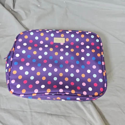PURPLE POLKA DOT COSMETICS BAG