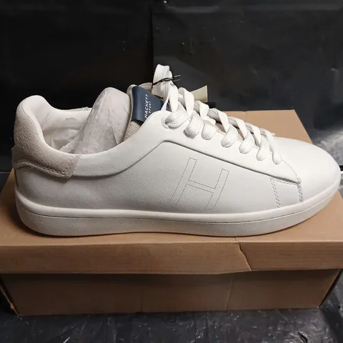BOXED PAIR OF HACKETT SPORT BOND MINIMAL SNEAKERS – WHITE, UK 10 