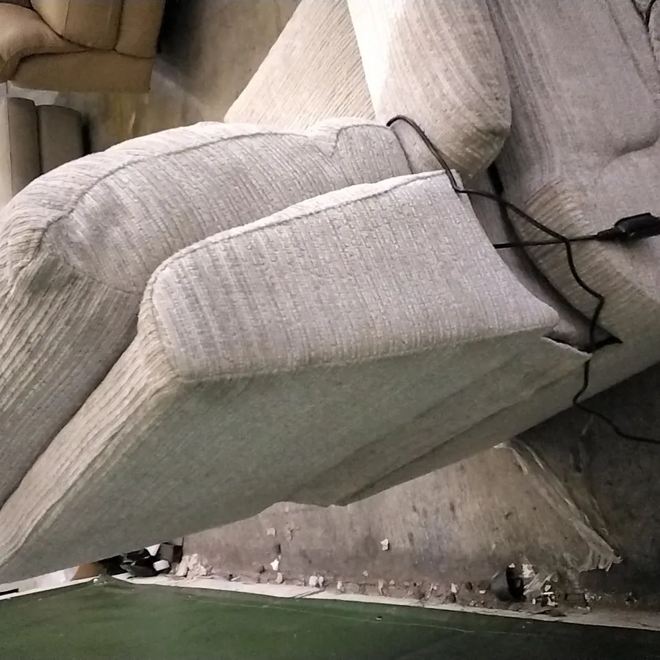 QUALITY DESIGNER SOMERSBY GRANDE DUAL MOTOR TILT AND LIFT CHAIR LINTEL FABRIC