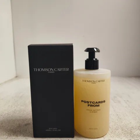 THOMSON CARTER LONDON POSTCARDS FROM BODY WASH – CEDAR, SAFFRON & AMBER, 450ML