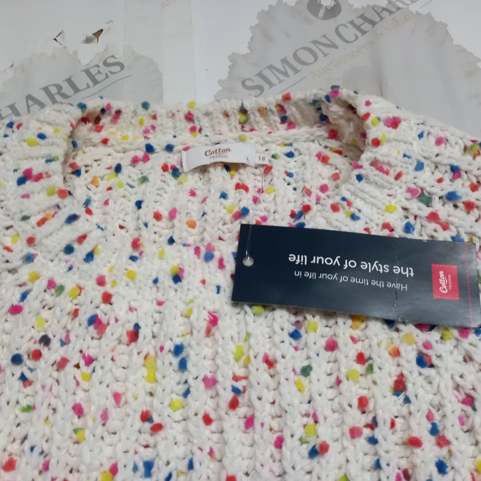 COTTON TRADERS CHENILLE JUMPER IN CREAM - UK 16