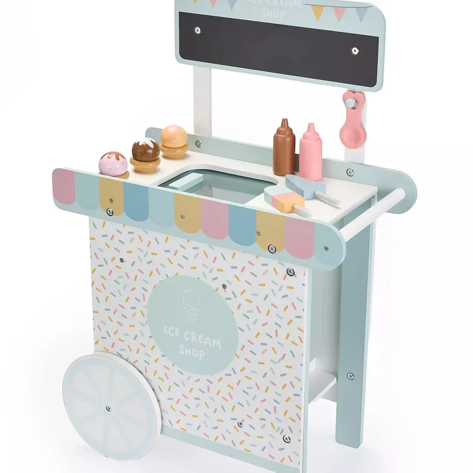 PUSH ALONG WOODEN ICE CREAM CART - COLLECTION ONLY RRP £49.99