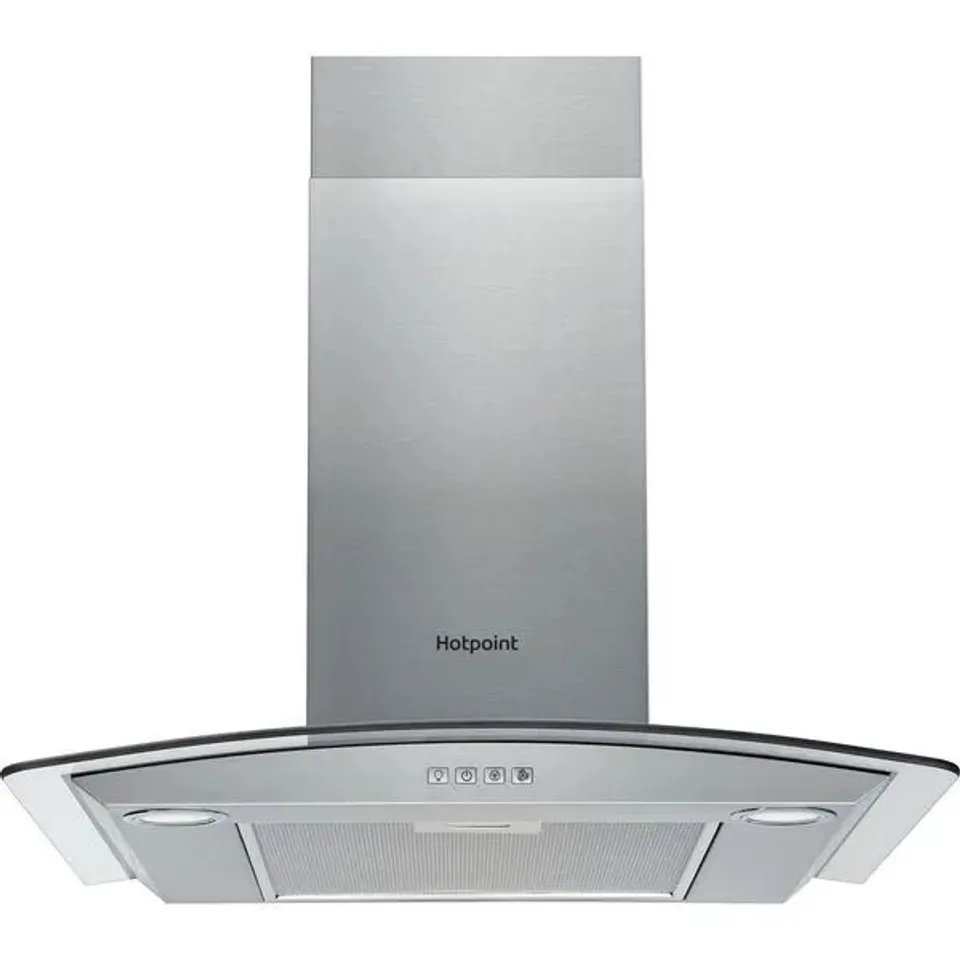 BOXED HOTPOINT 70CM CHIMNEY COOKER HOOD