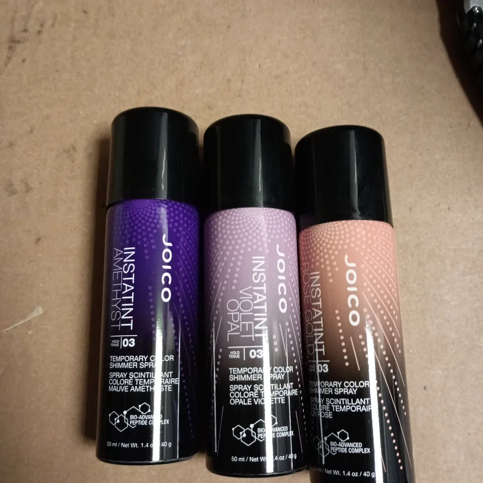 BOX OF APPROXIMATELY 35 ASSORTED JOICO TEMPORARY COLOR SHIMMER SPRAY 