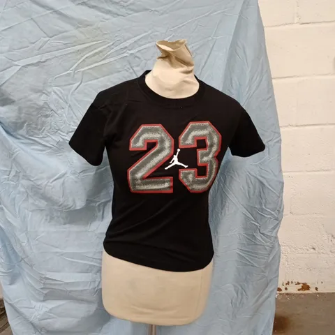 JORDAN KIDS T-SHIRT – BLACK, SIZE S (8-10 YRS) – 60% COTTON / 40% POLYESTER