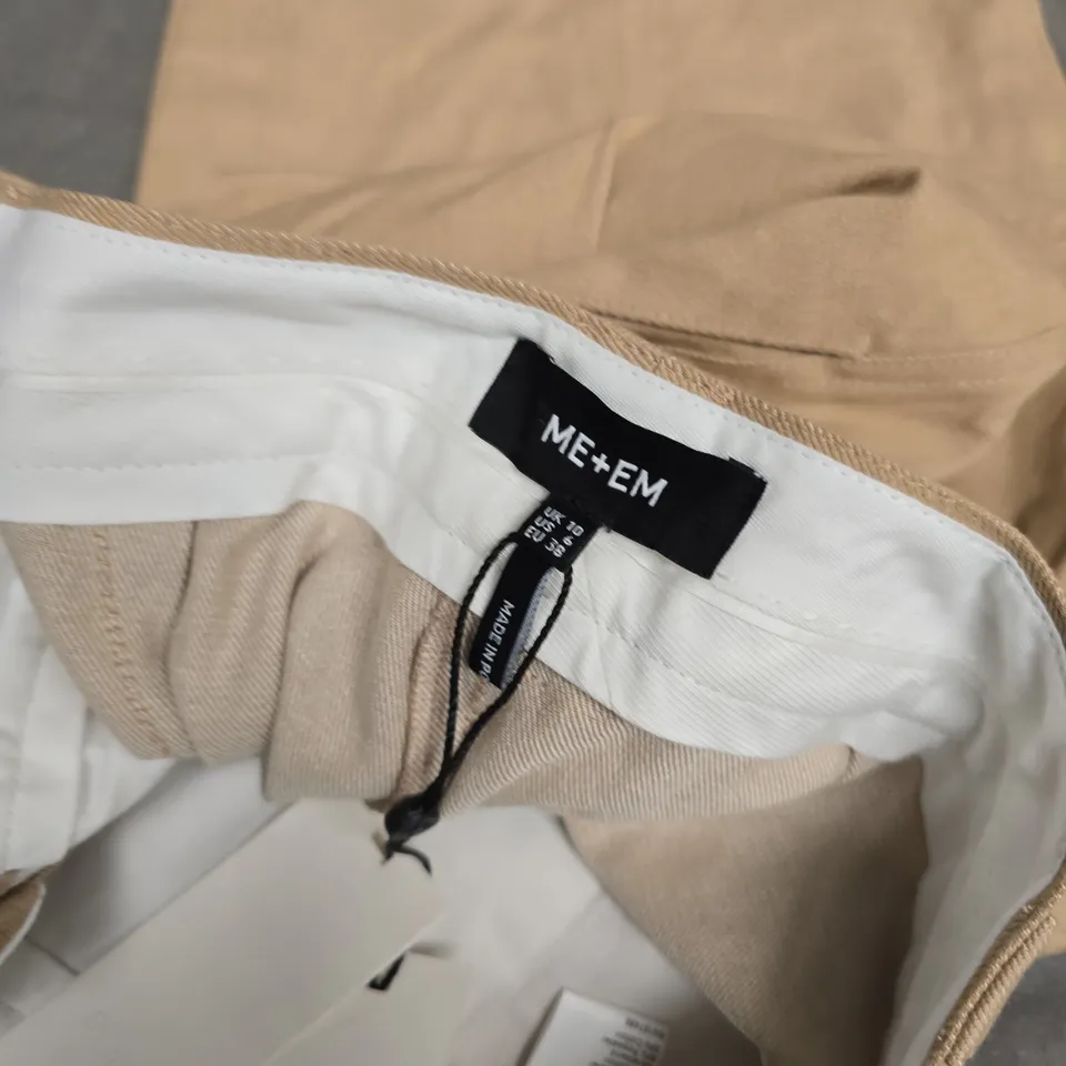 ME+EM PLEATED STRAIGHT LEG TRAINER-GRAZER TROUSERS – DESERT TAUPE (US 6 / UK 10 / EU 38)