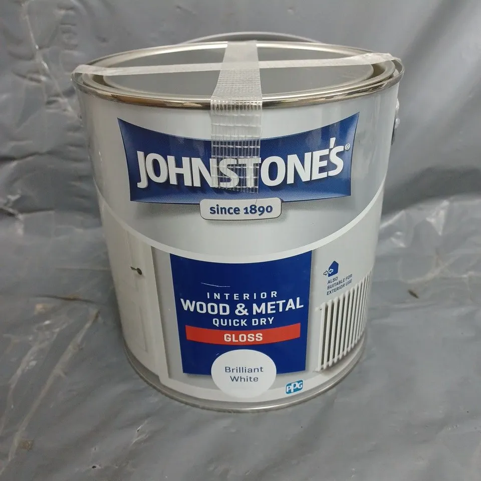 JOHNSTONES WOOD & METAL QUICK DRY GLOSS PAINT IN BRILLIANT WHITE (2.5L) - COLLECTION ONLY