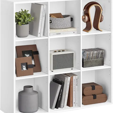 BOXED VASAGLE BOOKCASE, BOOKSHELF, STORAGE SHELF WITH 9 COMPARTMENTS
