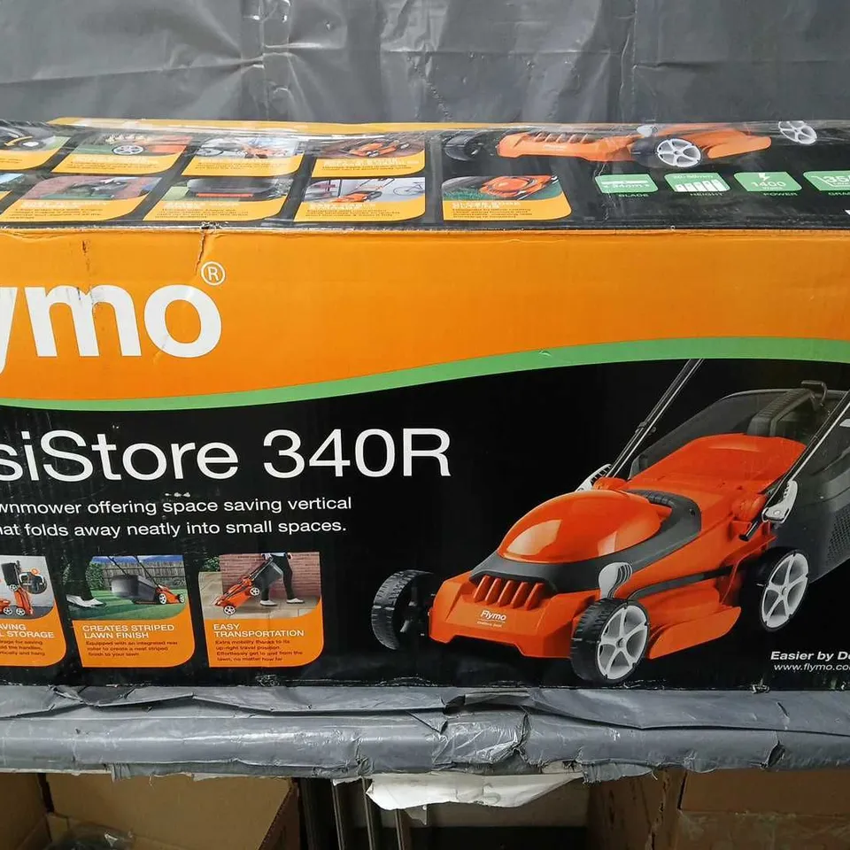 BOXED FLYMO CORDED EASISTORE 340R ROTARY LAWN MOWER  RRP £109.99