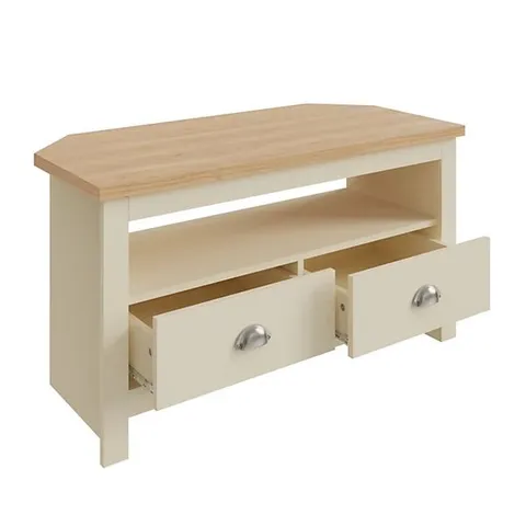 BOXED LANCASTER CORNER TV UNIT - CREAM (1 BOX)