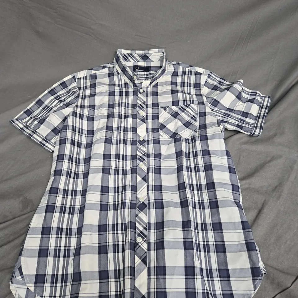 FRED PERRY LARGE BLUE CHECK SHIRT 