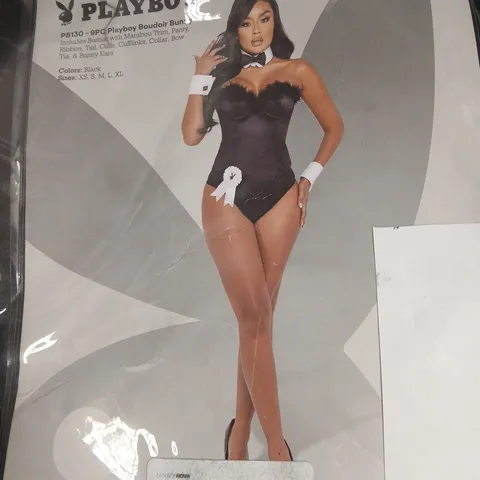 PLAYBOY BOUDOIR BUNNY 9 PIECE COSTUME SET BLACK SIZE XL