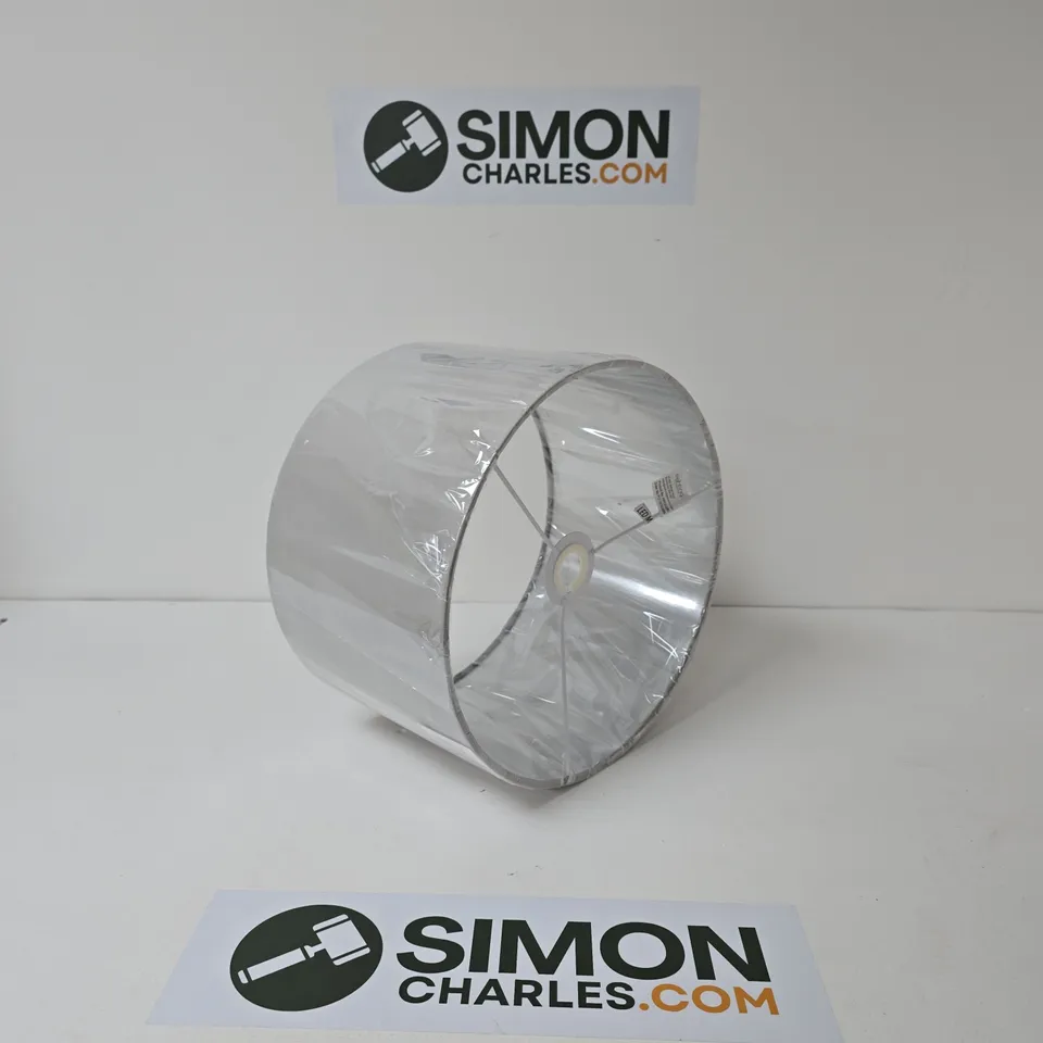 BOXED DRUM PENDANT LIGHT SHADE - GREY - 38CM