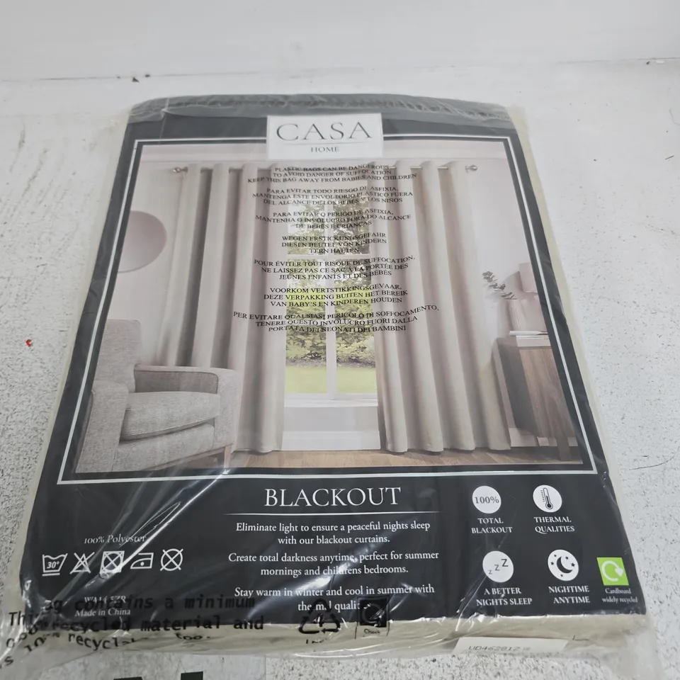 CASA HOME BLACKOUT CURTAINS – 167 X 182 CM, NATURAL
