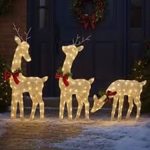 BOXED NEO 3PCS OUTDOOR DEER DECORATIONS 