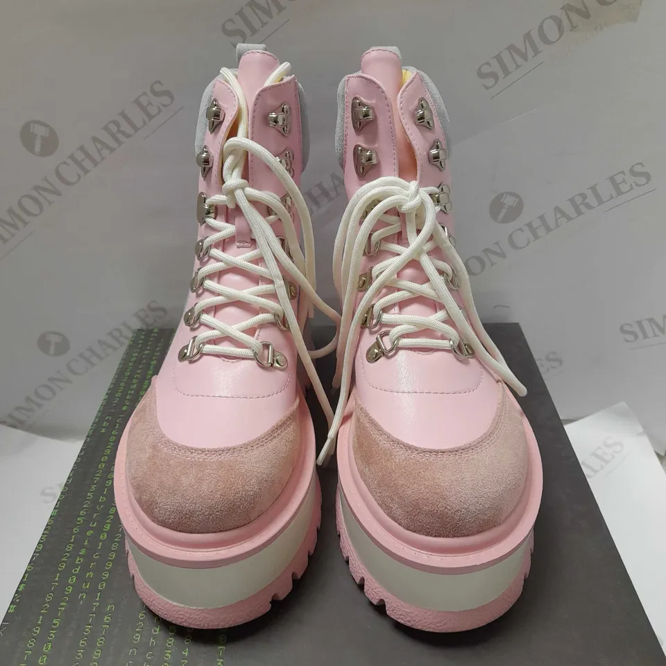 KOI HYDRA MATRIX KAWAII PLATFORM PINK/BLUE BOOTS - SIZE 4