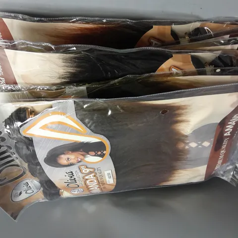 LOT OF APPROX 9 OLIVIA COLLECTION AMANDA HAIR PIECES. VARIOUS COLOURS AND STYLES