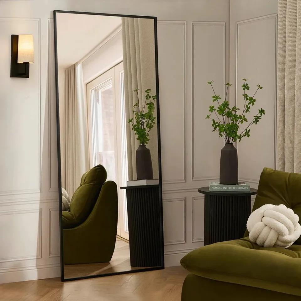 BOXED DUSK RECTANGLE FULL LENGTH MIRROR - BLACK (1 BOX)