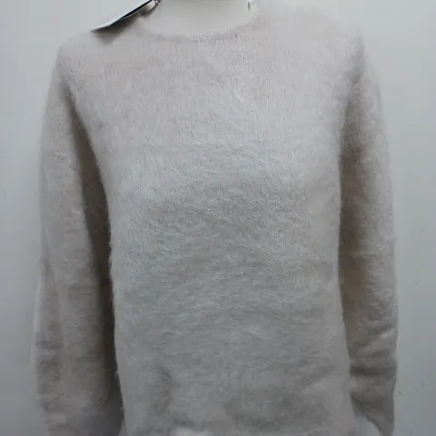 H&M MOHAIR/WOOL BLEND JUMPER IN NATURAL - EUR S