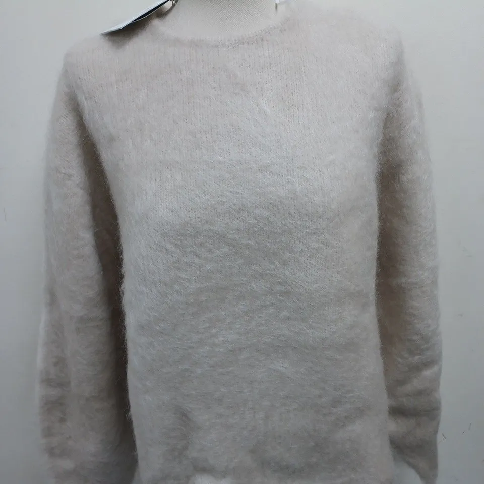 H&M MOHAIR/WOOL BLEND JUMPER IN NATURAL - EUR S