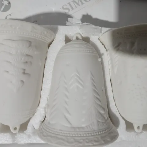 HOME REFLECTIONS SET OF 3 LIGHT UP PORCELAIN BELLS WOODLAND SCENE