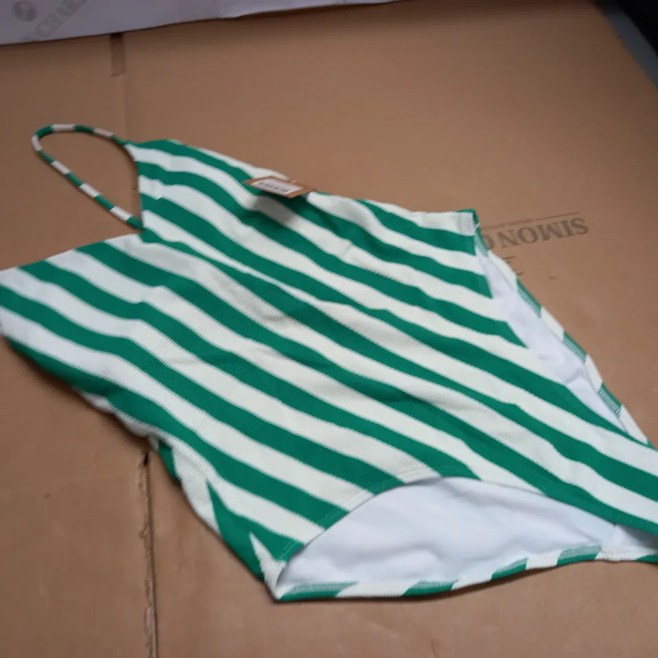BODEN GREEN/WHITE ONE PIECE SWIMSUIT - UK 14